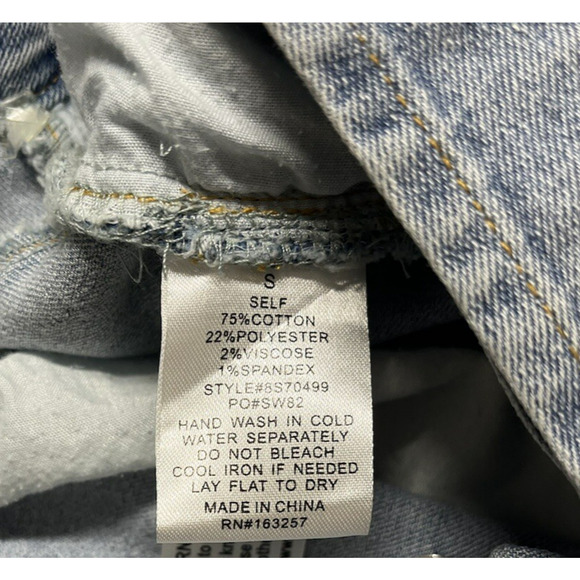 Queen Maria Asymmetric Denim Jean Skirt Size Small Raw Hem Festival Western - Picture 9 of 10